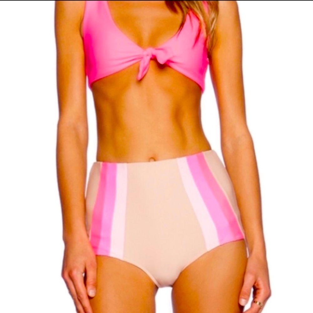 NWT - Lolli Retro Pink and Red High Waisted Bikini Sz Small